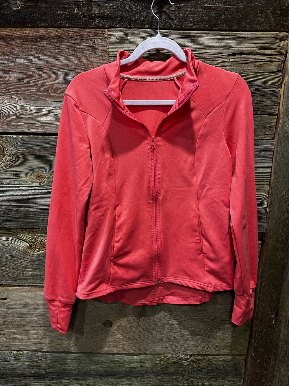Coral Pink Full-Zip Athletic Jacket